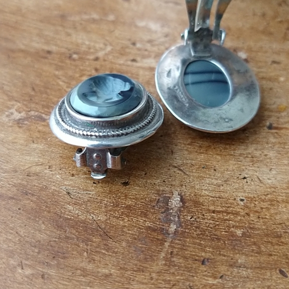 Vintage EXTASIA Sterling Silver Clip on Earrings - Picture 7 of 9
